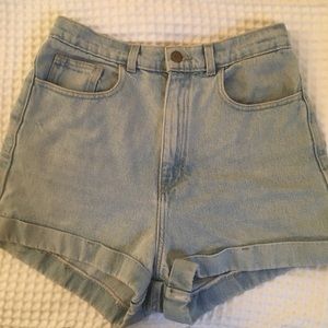 American Apparel high waist denim shorts